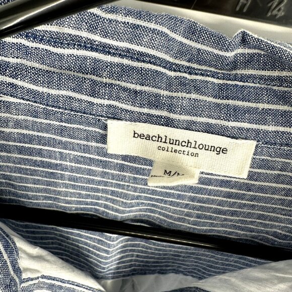 Beachlunchlounge Blue stripe Dress size Medium Linen‎ Blend - Picture 5 of 7